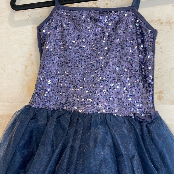 Ooh! La, La! Couture Blue Sequined Tulle Dress size 10 - Picture 2 of 5